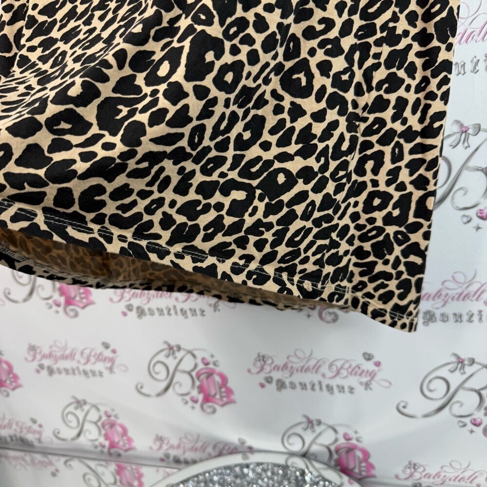 Zara T-shirt cheetah animal print flowy Leopard Print Top - Black and Tan - Picture 7 of 10